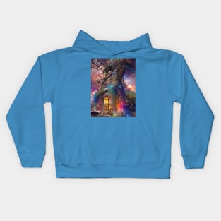 Beautiful House in a Tree in the Galaxy Kids Hoodie